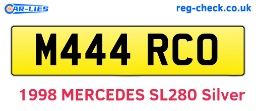 M444RCO are the vehicle registration plates.
