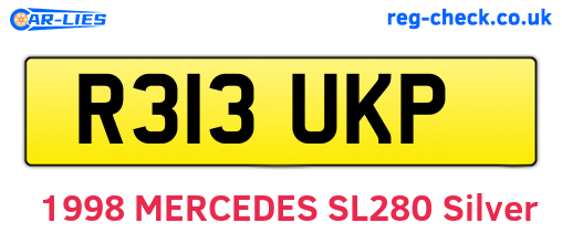 R313UKP are the vehicle registration plates.