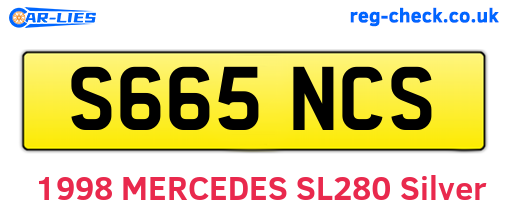 S665NCS are the vehicle registration plates.
