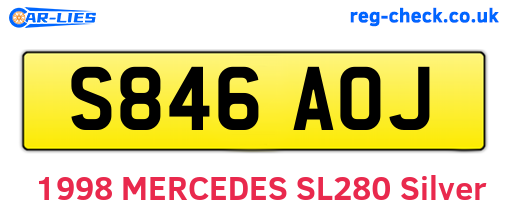 S846AOJ are the vehicle registration plates.