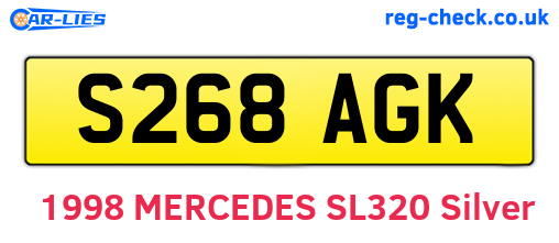 S268AGK are the vehicle registration plates.