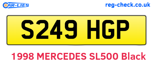 S249HGP are the vehicle registration plates.
