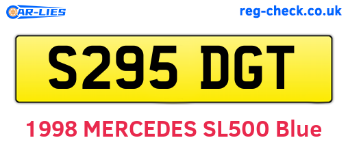 S295DGT are the vehicle registration plates.