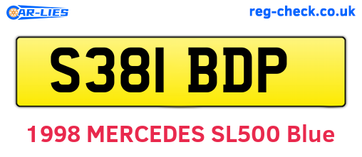 S381BDP are the vehicle registration plates.