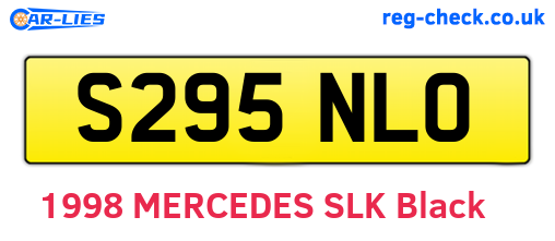 S295NLO are the vehicle registration plates.