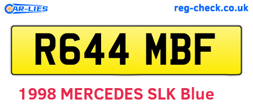 R644MBF are the vehicle registration plates.