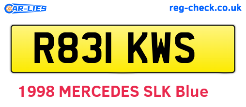 R831KWS are the vehicle registration plates.