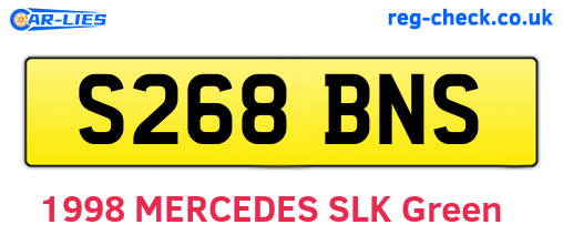 S268BNS are the vehicle registration plates.