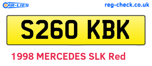 S260KBK are the vehicle registration plates.