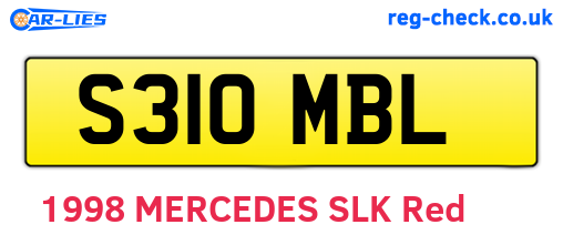 S310MBL are the vehicle registration plates.