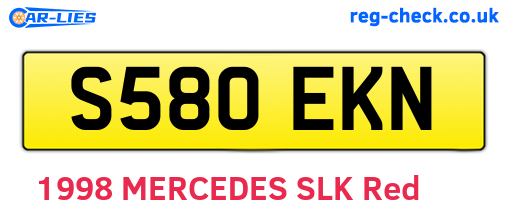 S580EKN are the vehicle registration plates.