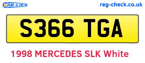 S366TGA are the vehicle registration plates.