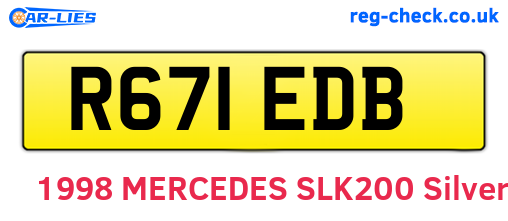 R671EDB are the vehicle registration plates.