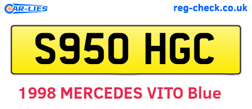 S950HGC are the vehicle registration plates.