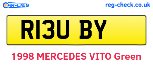 R13UBY are the vehicle registration plates.