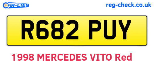 R682PUY are the vehicle registration plates.