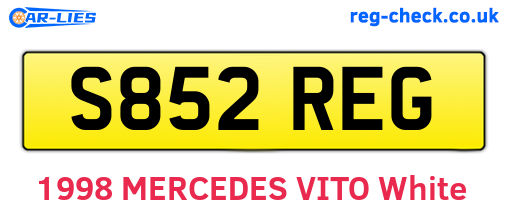 S852REG are the vehicle registration plates.