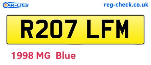 R207LFM are the vehicle registration plates.