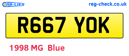 R667YOK are the vehicle registration plates.