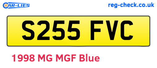 S255FVC are the vehicle registration plates.