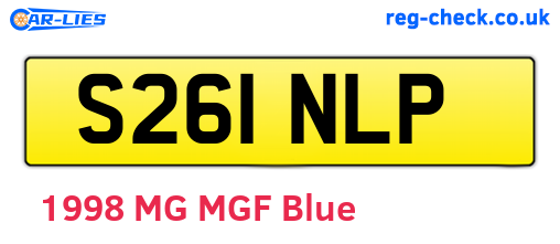 S261NLP are the vehicle registration plates.
