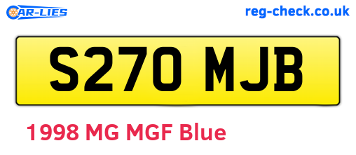 S270MJB are the vehicle registration plates.