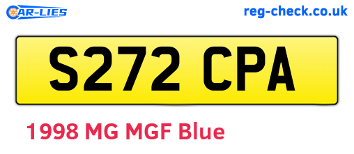 S272CPA are the vehicle registration plates.