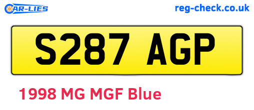 S287AGP are the vehicle registration plates.