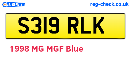S319RLK are the vehicle registration plates.
