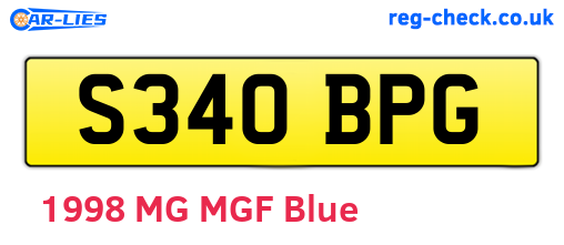 S340BPG are the vehicle registration plates.