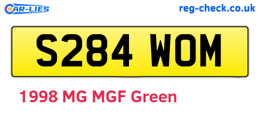 S284WOM are the vehicle registration plates.