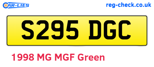 S295DGC are the vehicle registration plates.