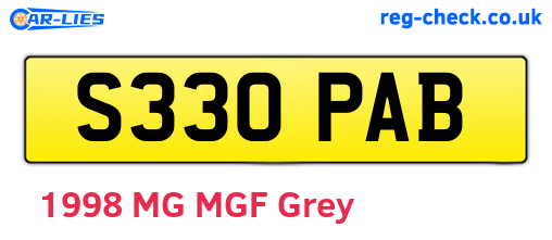 S330PAB are the vehicle registration plates.