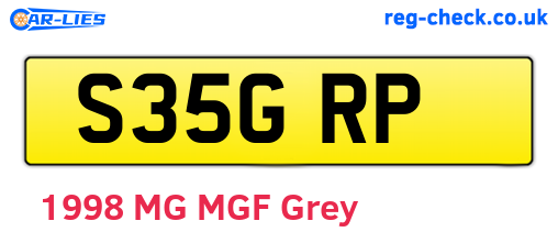 S35GRP are the vehicle registration plates.