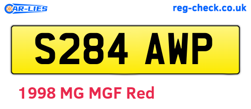 S284AWP are the vehicle registration plates.