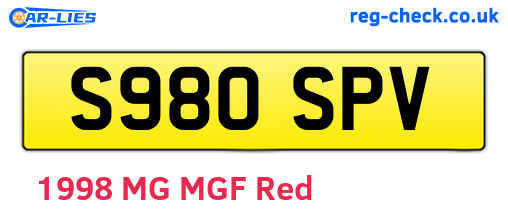 S980SPV are the vehicle registration plates.