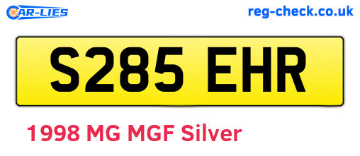 S285EHR are the vehicle registration plates.
