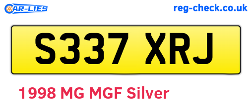 S337XRJ are the vehicle registration plates.