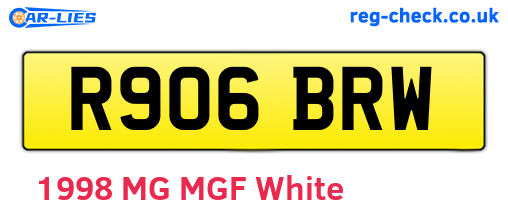 R906BRW are the vehicle registration plates.