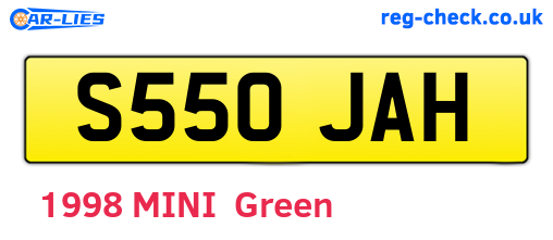 S550JAH are the vehicle registration plates.