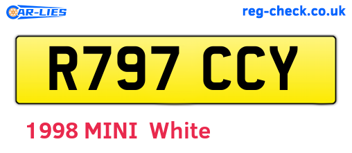 R797CCY are the vehicle registration plates.