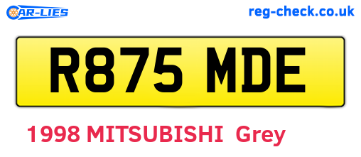 R875MDE are the vehicle registration plates.