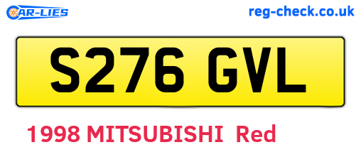 S276GVL are the vehicle registration plates.