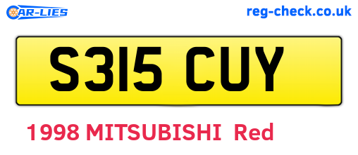 S315CUY are the vehicle registration plates.