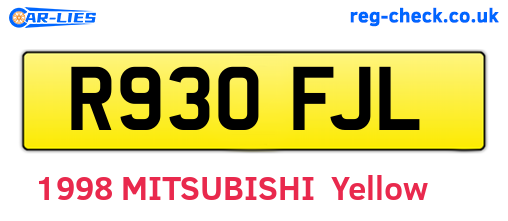 R930FJL are the vehicle registration plates.