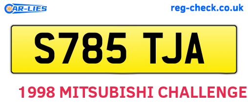 S785TJA are the vehicle registration plates.