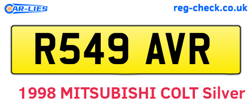 R549AVR are the vehicle registration plates.