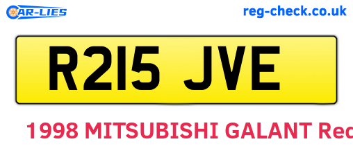 R215JVE are the vehicle registration plates.