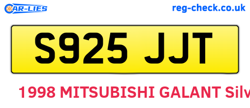 S925JJT are the vehicle registration plates.