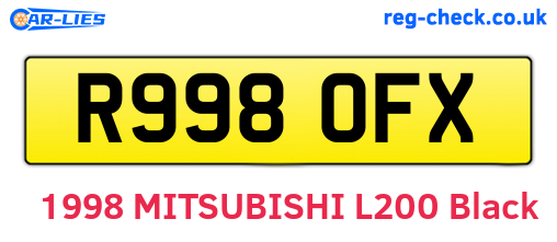 R998OFX are the vehicle registration plates.